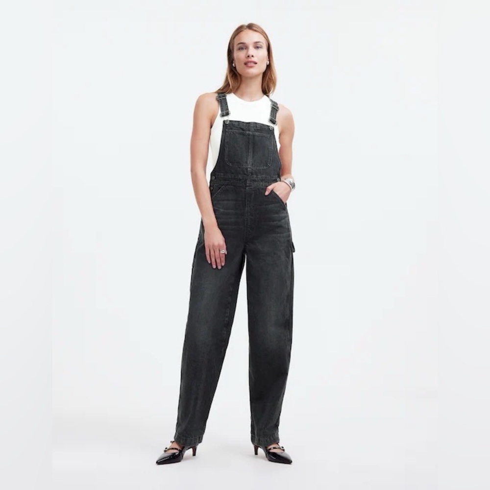 NWOT madewell denim oversized carpenter overalls in oakville wash